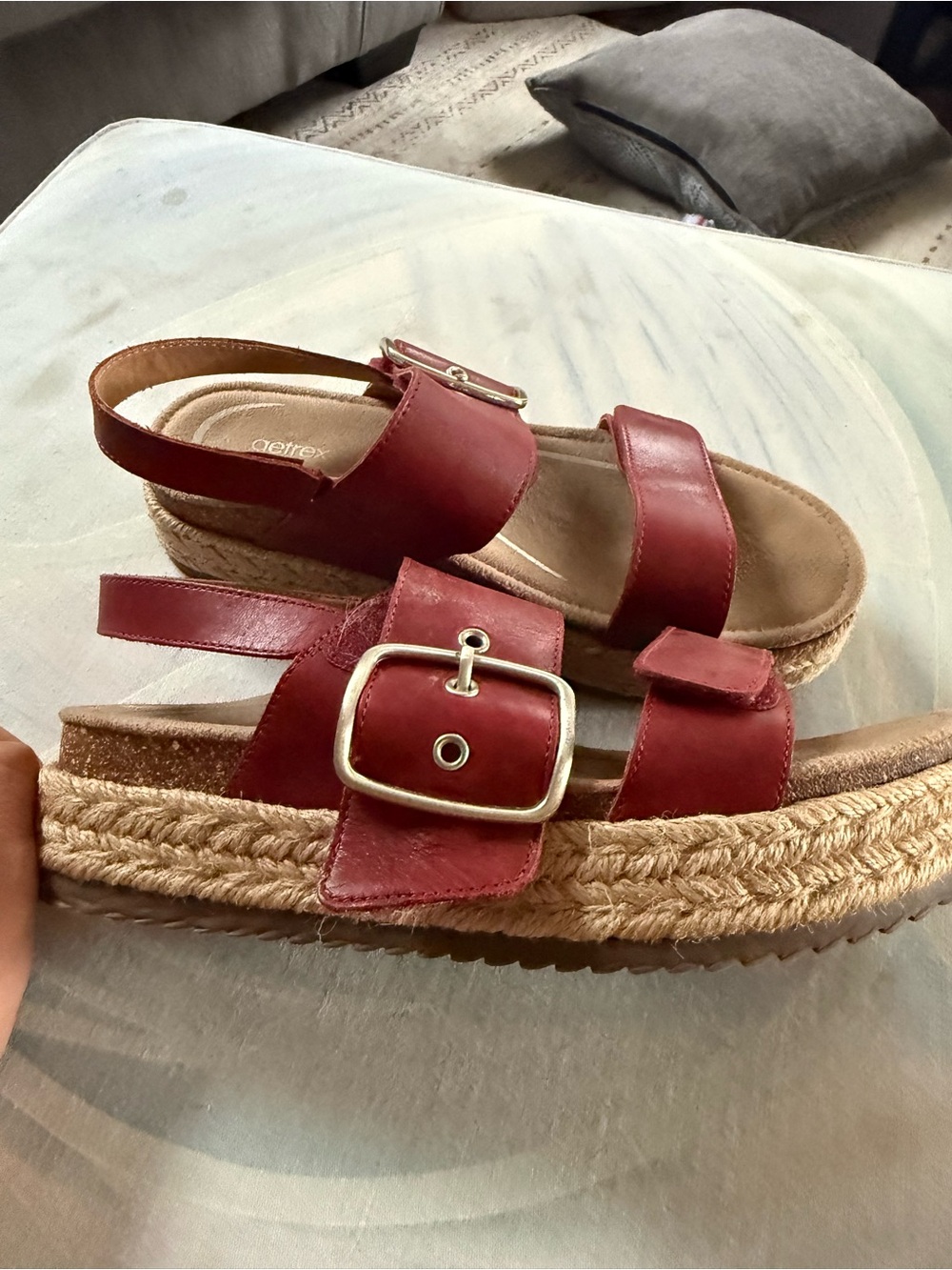Women’s Espadrille Platform Sandals in Burgundy